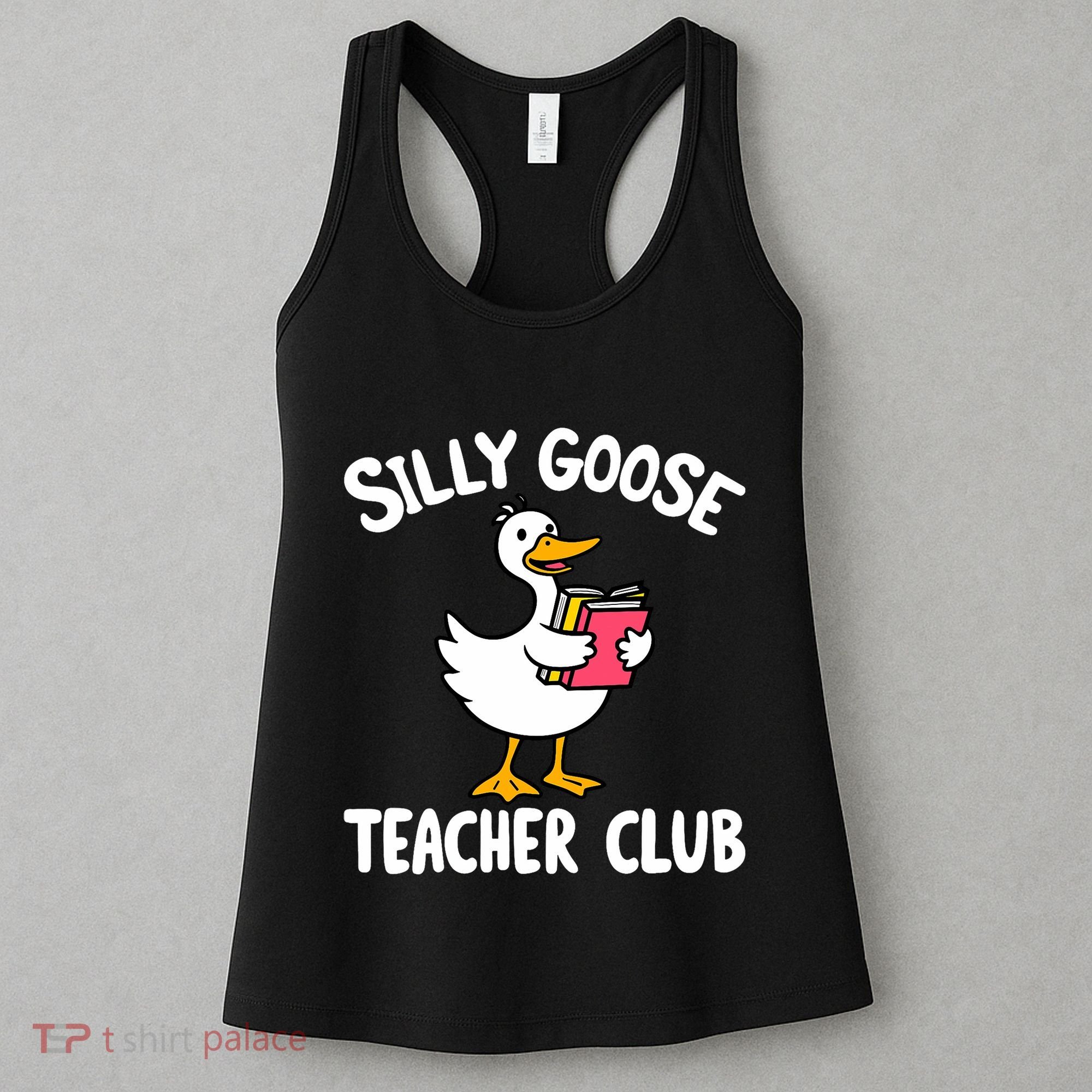 Funny Silly Goose Teacher Club Animal Lover Groovy Teacher Women's Tank Top