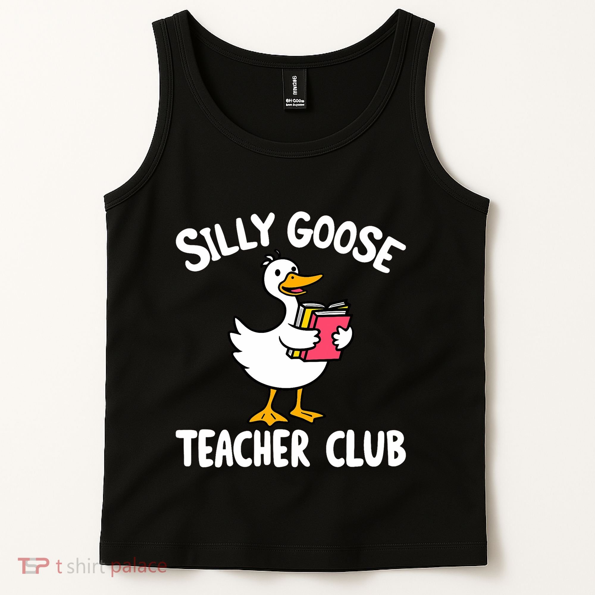 Funny Silly Goose Teacher Club Animal Lover Groovy Teacher Tank Top
