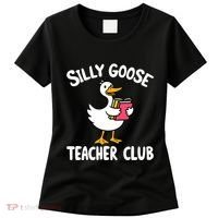 Funny Silly Goose Teacher Club Animal Lover Groovy Teacher Women's T-Shirt thumb 0
