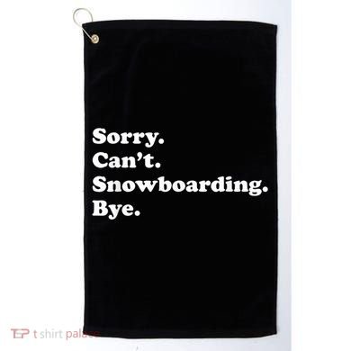 Funny Snowboarding Gift Golf Towel
