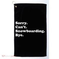 Funny Snowboarding Gift Golf Towel thumb 0