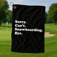 Funny Snowboarding Gift Golf Towel thumb 1
