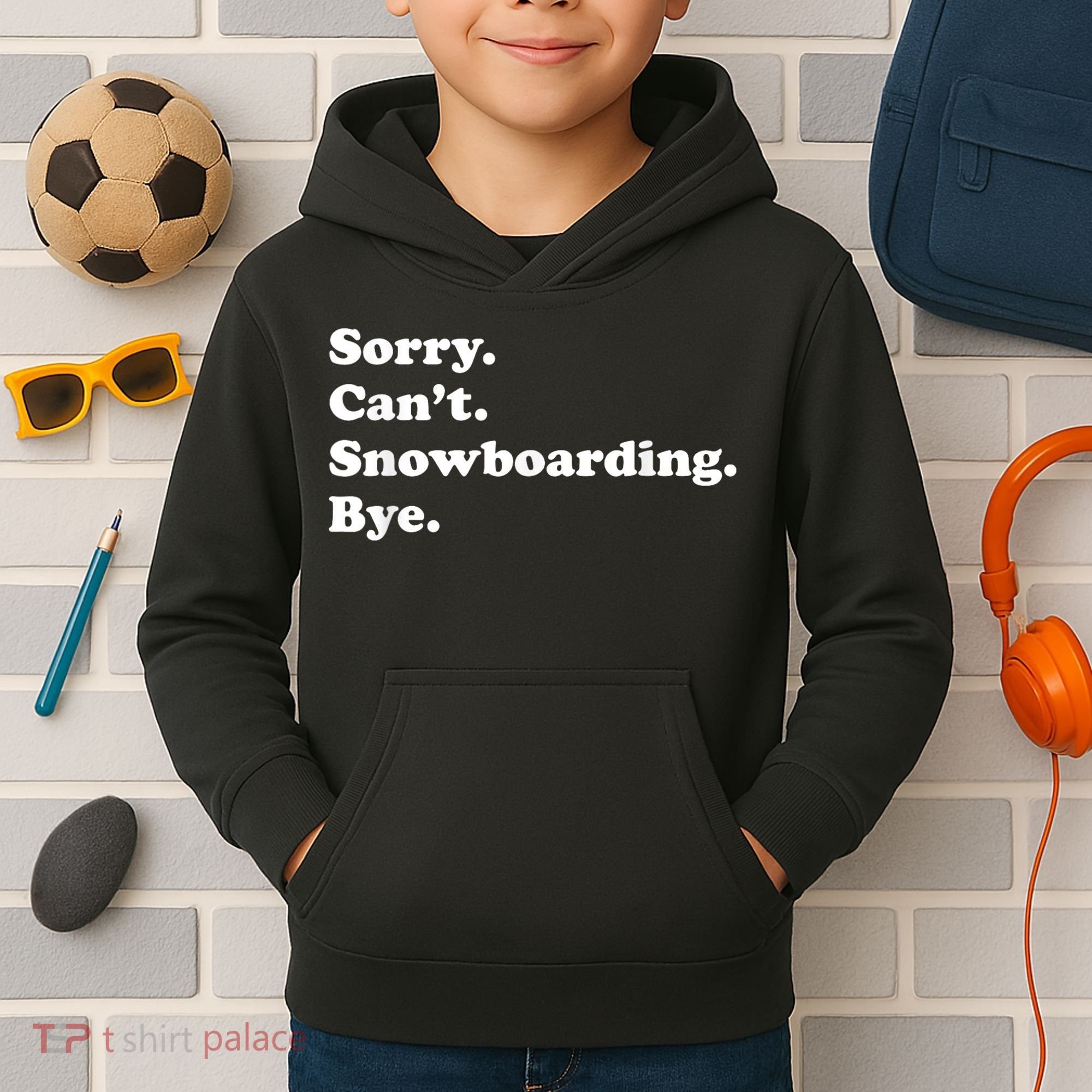 Funny Snowboarding Gift Kids Hoodie