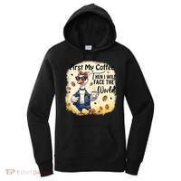 Funny Sarcastic Goose My Coffee Then Face The World Women's Hoodie thumb 0