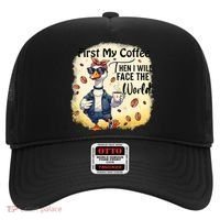 Funny Sarcastic Goose My Coffee Then Face The World Hat thumb 0