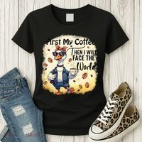 Funny Sarcastic Goose My Coffee Then Face The World Women's T-Shirt thumb 3