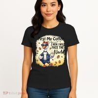 Funny Sarcastic Goose My Coffee Then Face The World Women's T-Shirt thumb 4