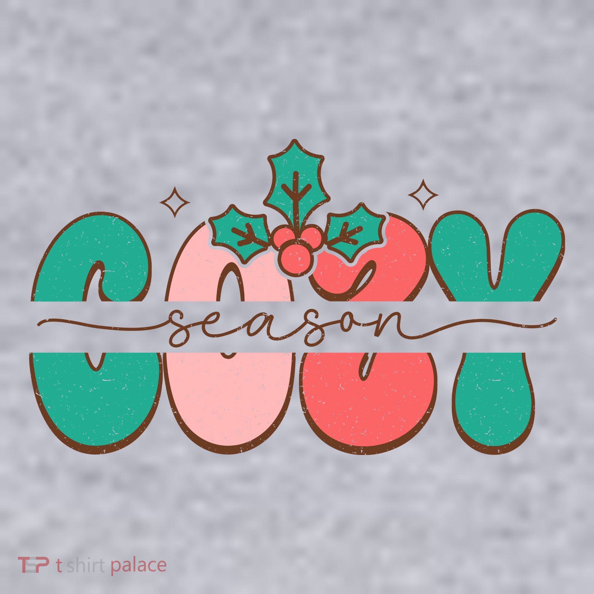 Festive Season Greetings Illustration Women's Racerback Cropped Tank