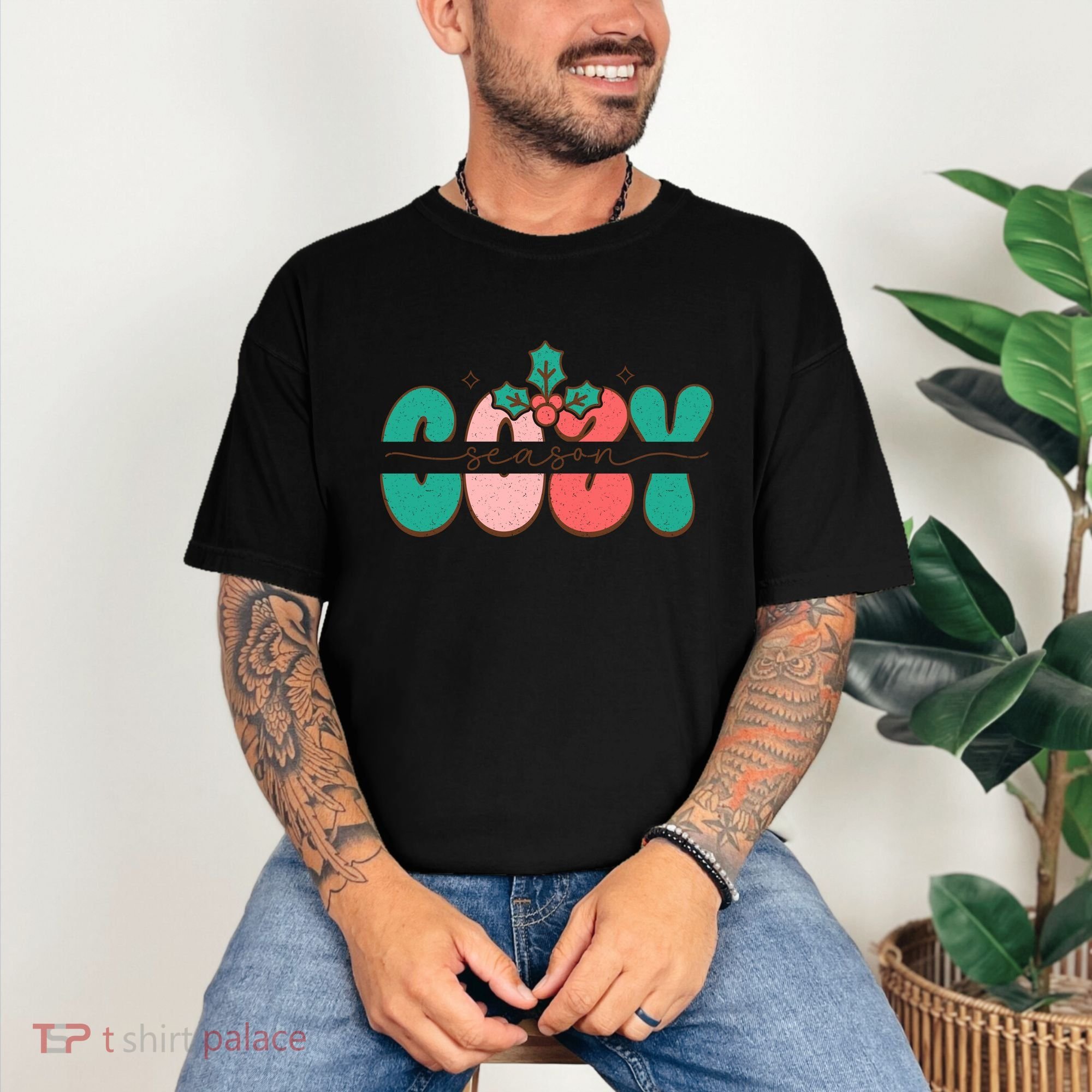 Festive Season Greetings Illustration Comfort Colors T-Shirt