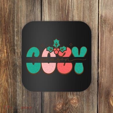 Festive Season Greetings Illustration Coaster