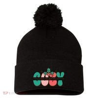 Festive Season Greetings Illustration Pom Pom 12in Knit Beanie thumb 0