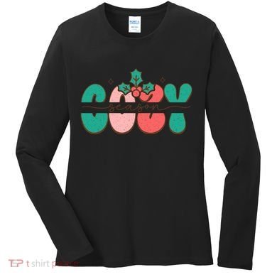 Festive Season Greetings Illustration Women's Long Sleeve Shirt