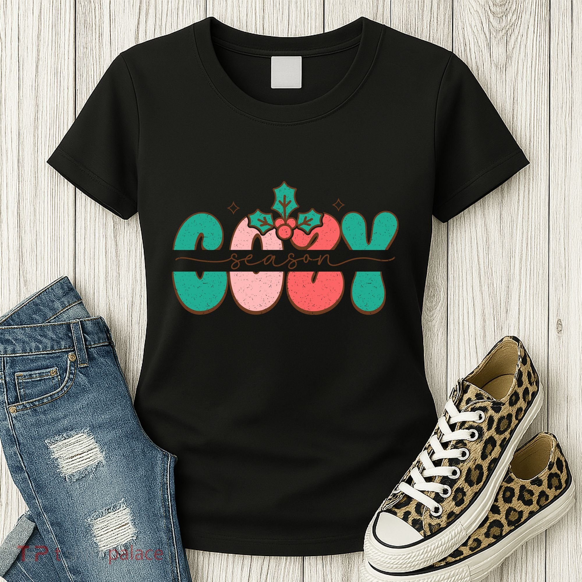 Festive Season Greetings Illustration Women's T-Shirt