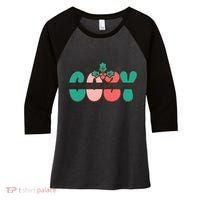Festive Season Greetings Illustration Women's Tri-Blend 3/4-Sleeve Raglan Shirt thumb 0