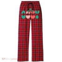 Festive Season Greetings Illustration Women's Flannel Plaid Pajama Pants thumb 0