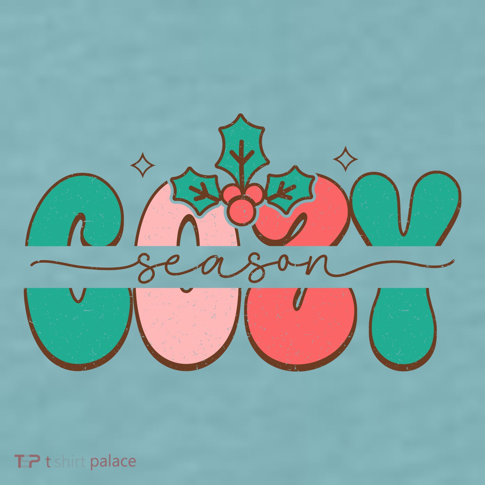 Festive Season Greetings Illustration Sueded Cloud Jersey T-Shirt
