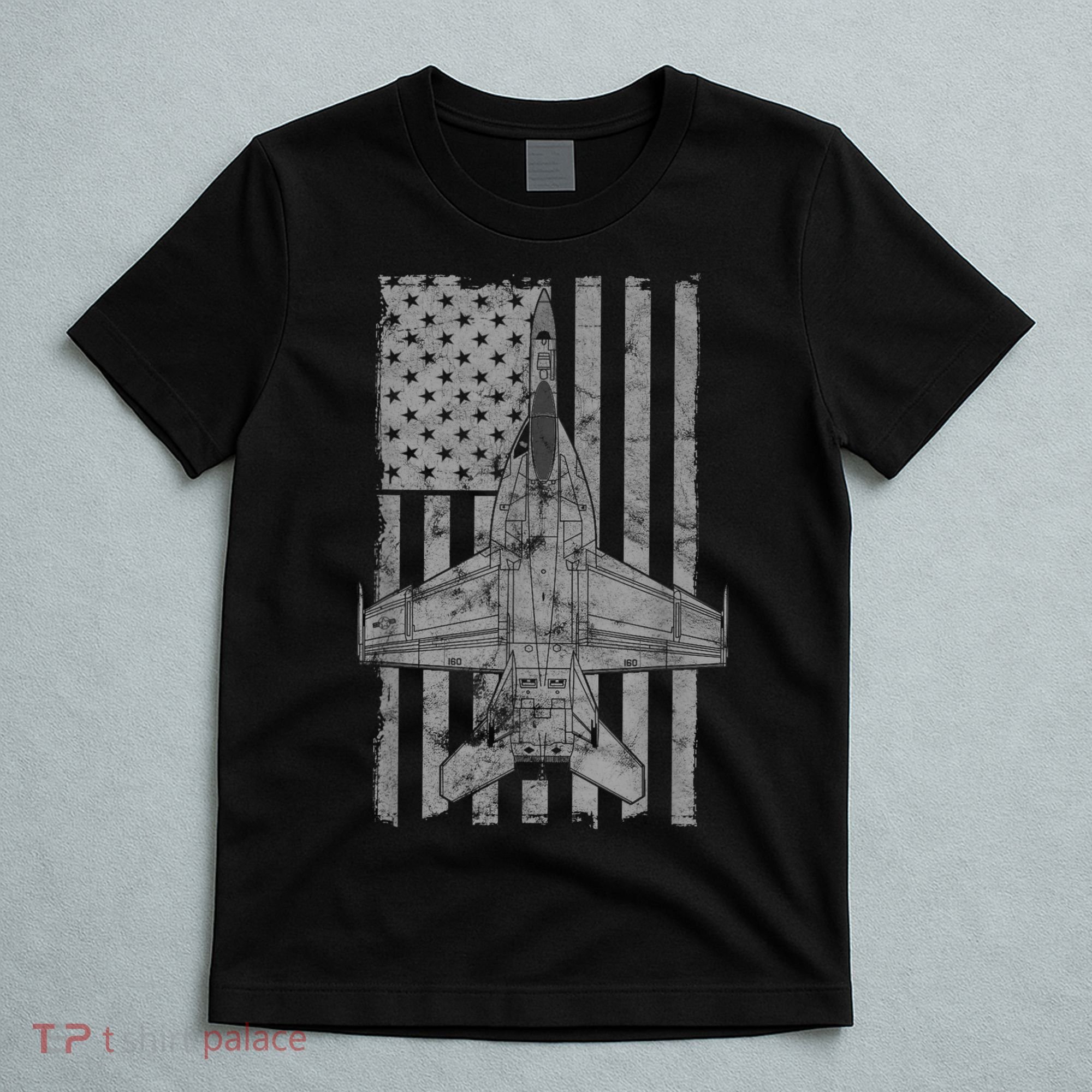 F18 Super Hornet Jet Airplane Vintage Flag T-Shirt
