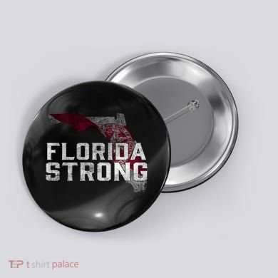 Florida Strong Hurricane Ian Support Florida Vintage American US Flag Button