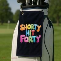 Funny Shorty Hit Forty 40th Birthday Gifts Premium Golf Towel thumb 2