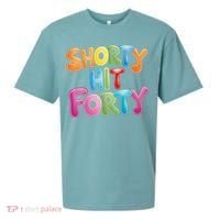 Funny Shorty Hit Forty 40th Birthday Gifts Premium Sueded Cloud Jersey T-Shirt thumb 0