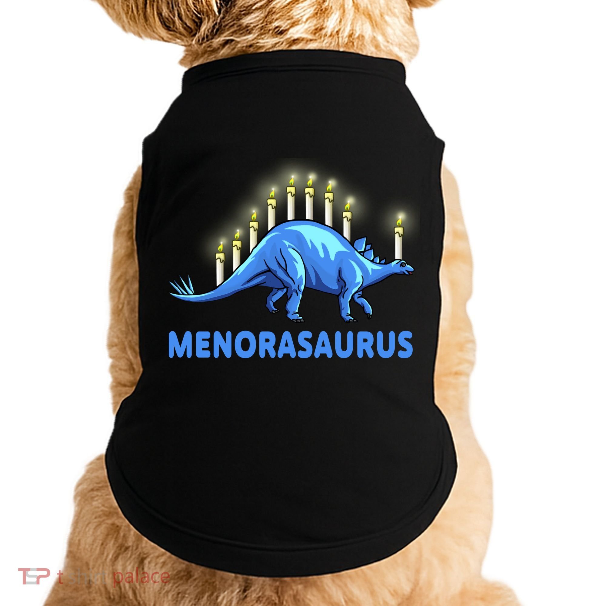 Funny Stegosaurus Hanukkah Dinosaur Menorah Dino Doggie Tank