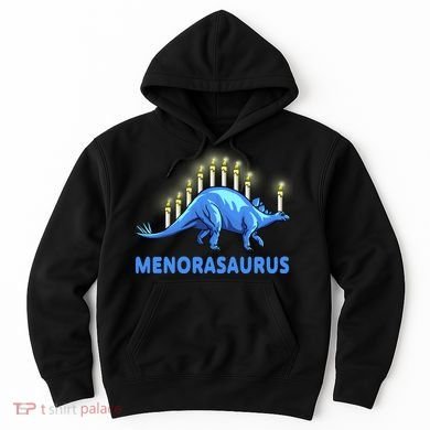 Funny Stegosaurus Hanukkah Dinosaur Menorah Dino Hoodie