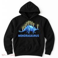 Funny Stegosaurus Hanukkah Dinosaur Menorah Dino Hoodie thumb 0