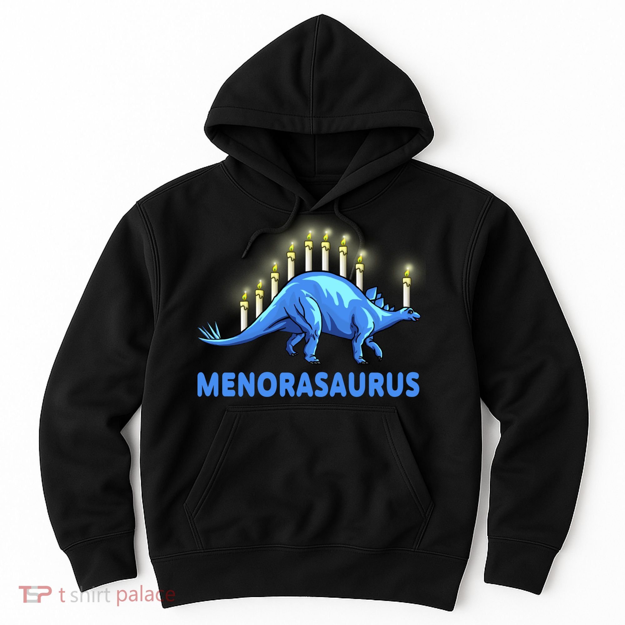 Funny Stegosaurus Hanukkah Dinosaur Menorah Dino Hoodie