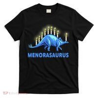 Funny Stegosaurus Hanukkah Dinosaur Menorah Dino T-Shirt thumb 0