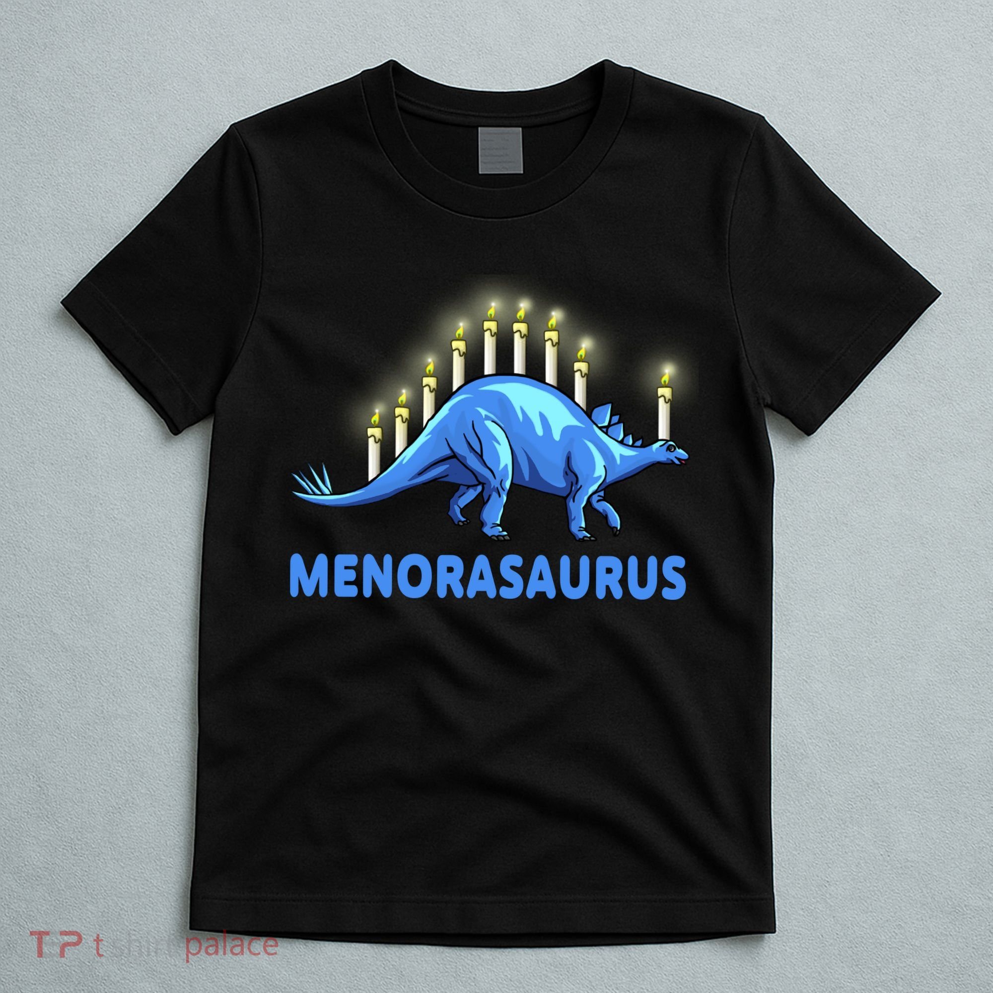 Funny Stegosaurus Hanukkah Dinosaur Menorah Dino T-Shirt