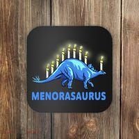 Funny Stegosaurus Hanukkah Dinosaur Menorah Dino Coaster thumb 0