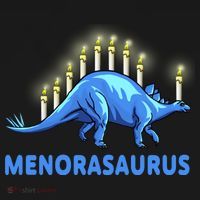 Funny Stegosaurus Hanukkah Dinosaur Menorah Dino Women's Hoodie thumb 2