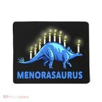 Funny Stegosaurus Hanukkah Dinosaur Menorah Dino Mousepad thumb 0