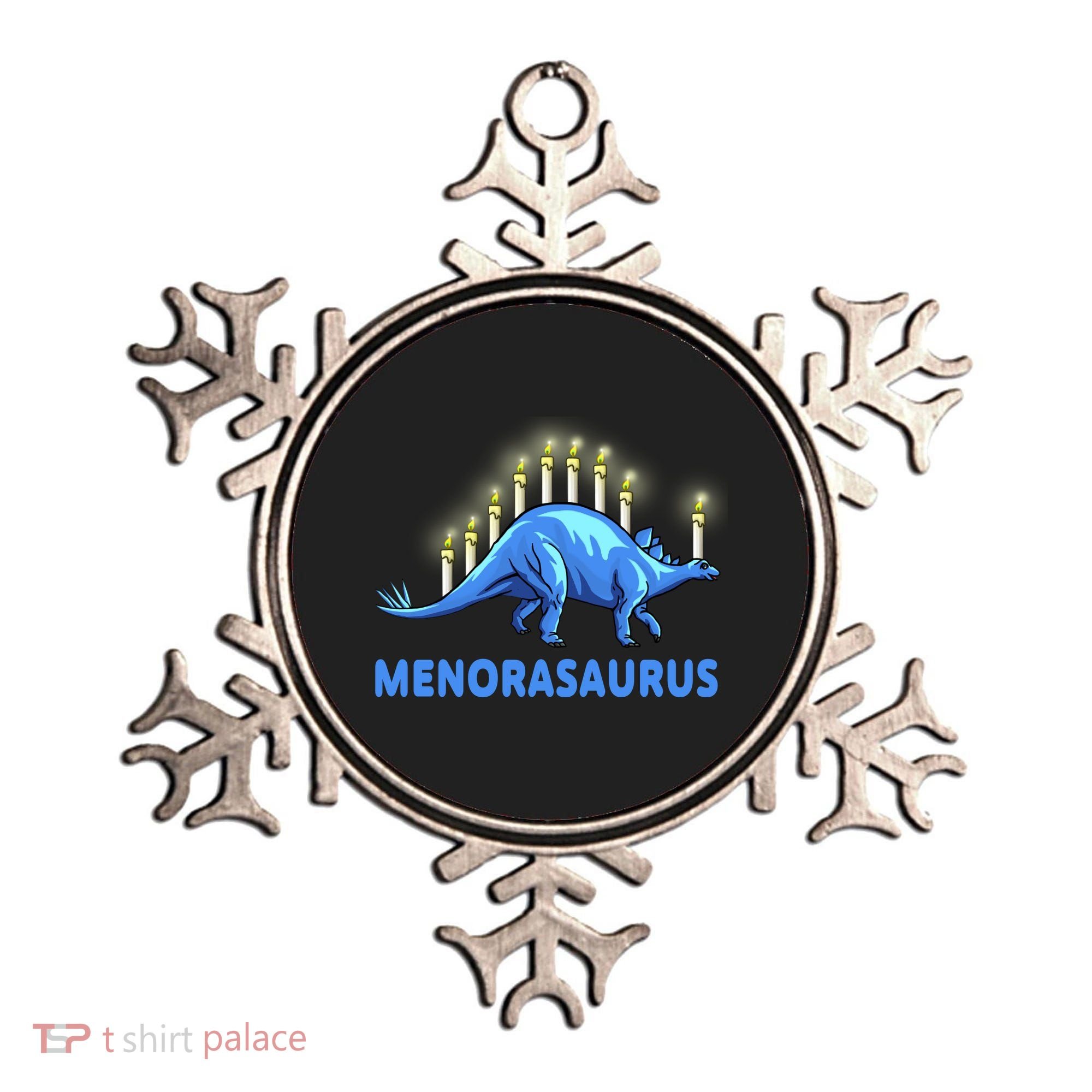Funny Stegosaurus Hanukkah Dinosaur Menorah Dino Ornament