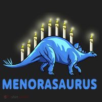Funny Stegosaurus Hanukkah Dinosaur Menorah Dino Hat thumb 2