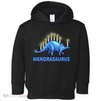 Funny Stegosaurus Hanukkah Dinosaur Menorah Dino Toddler Hoodie thumb 0