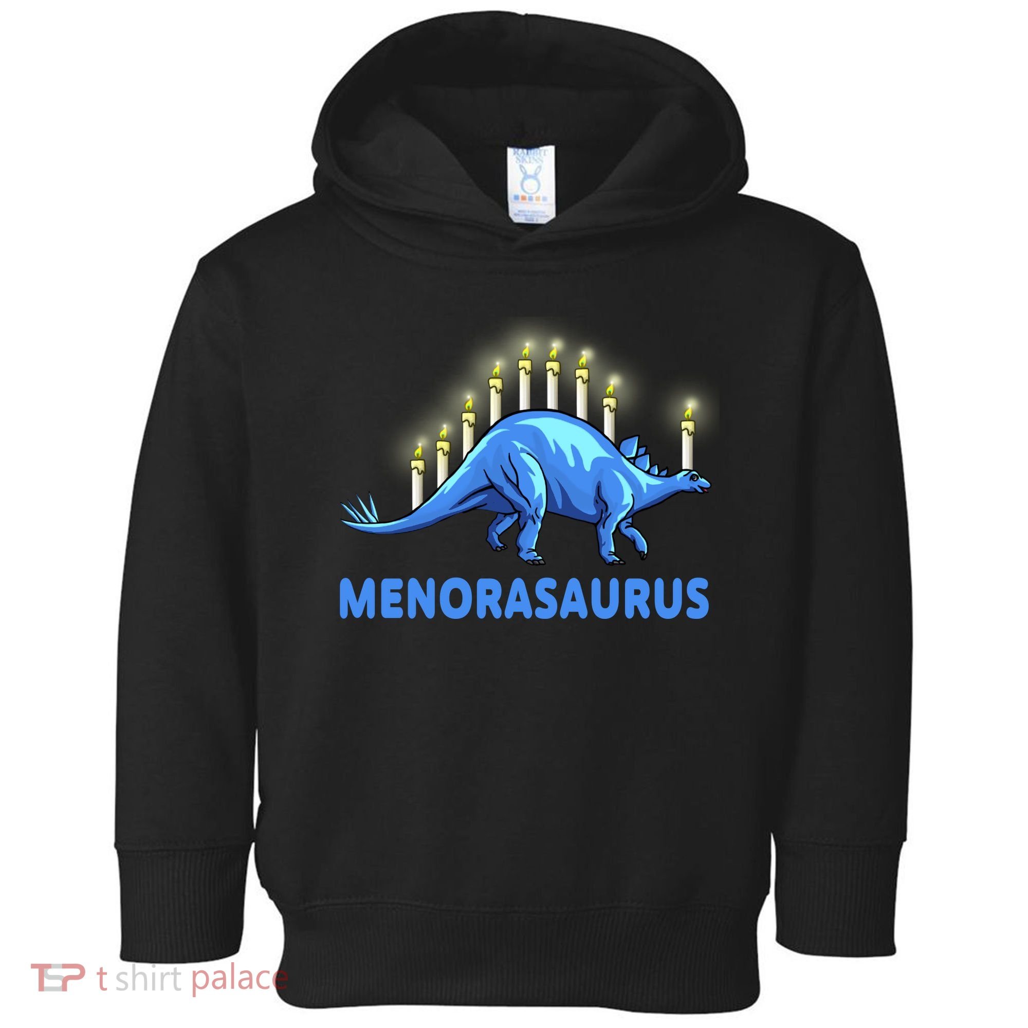 Funny Stegosaurus Hanukkah Dinosaur Menorah Dino Toddler Hoodie