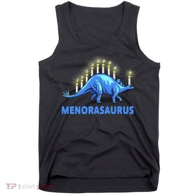 Funny Stegosaurus Hanukkah Dinosaur Menorah Dino Tank Top