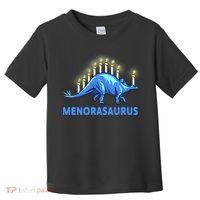 Funny Stegosaurus Hanukkah Dinosaur Menorah Dino Toddler T-Shirt thumb 0