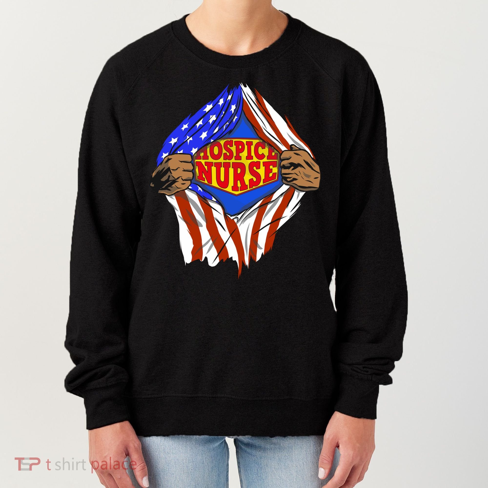 Funny Super Hospice Nurse Hero Job Cute Gift Women's Sweatshirt