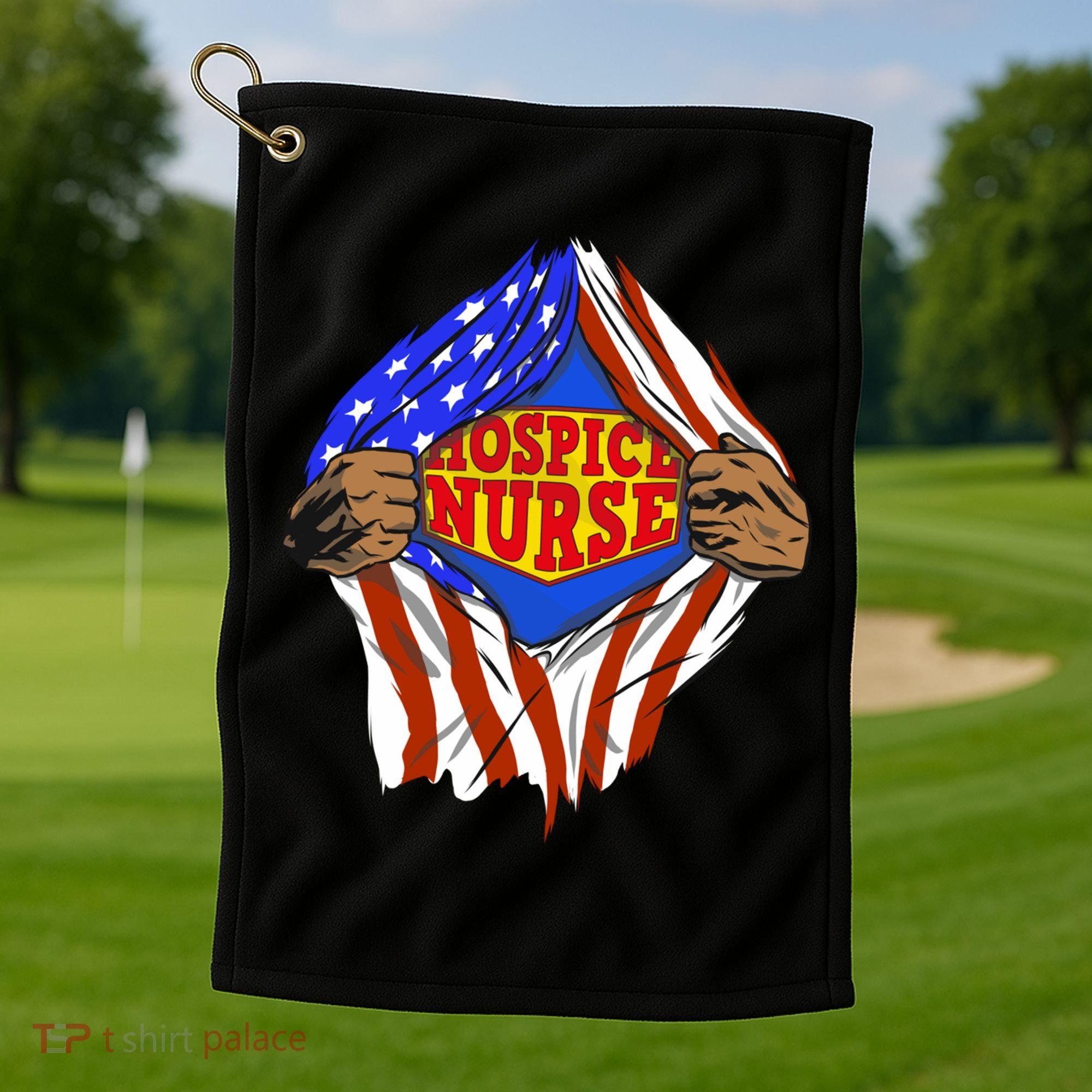 Funny Super Hospice Nurse Hero Job Cute Gift Golf Towel