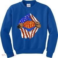 Funny Super Hospice Nurse Hero Job Cute Gift Kids Sweatshirt thumb 0