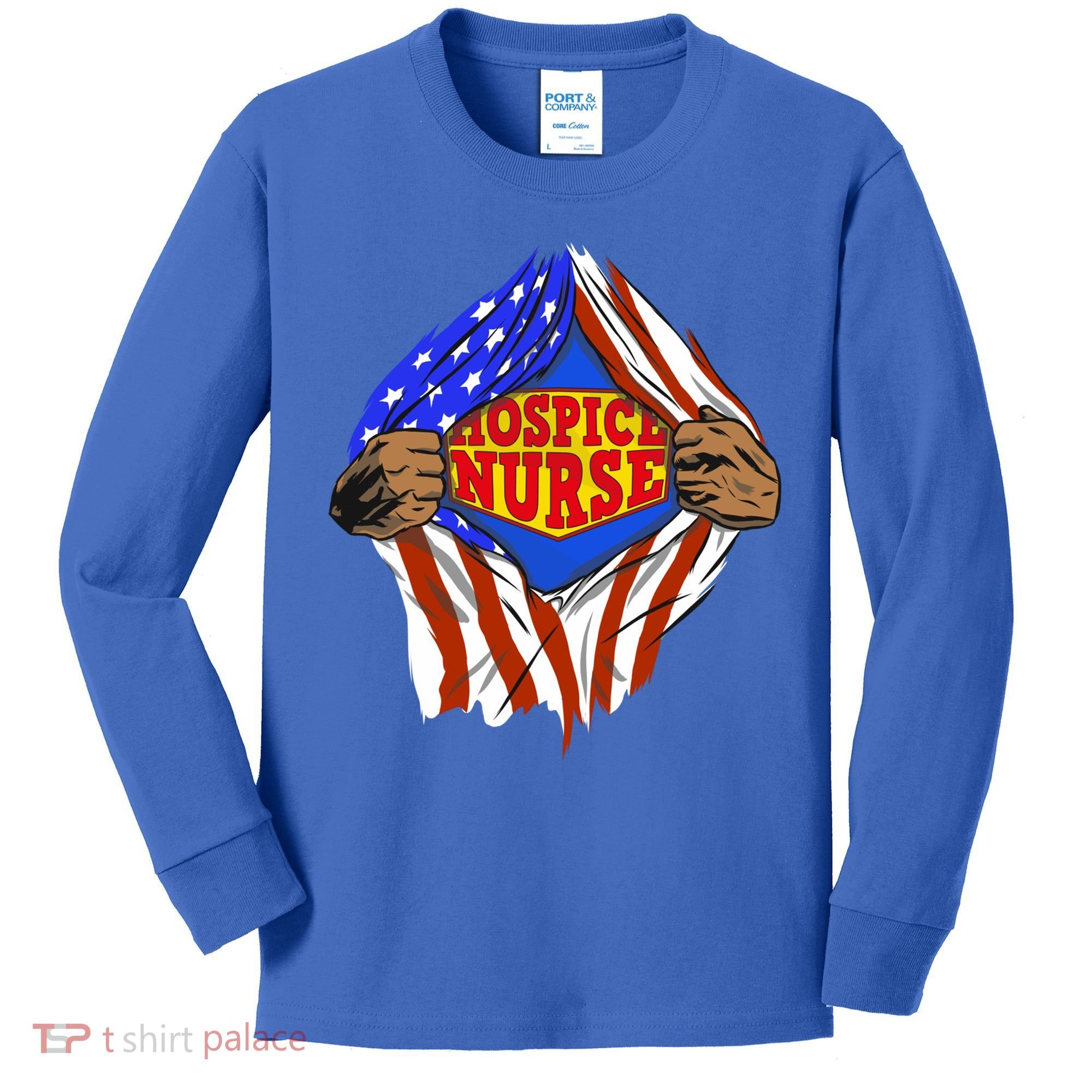 Funny Super Hospice Nurse Hero Job Cute Gift Kids Long Sleeve Shirt