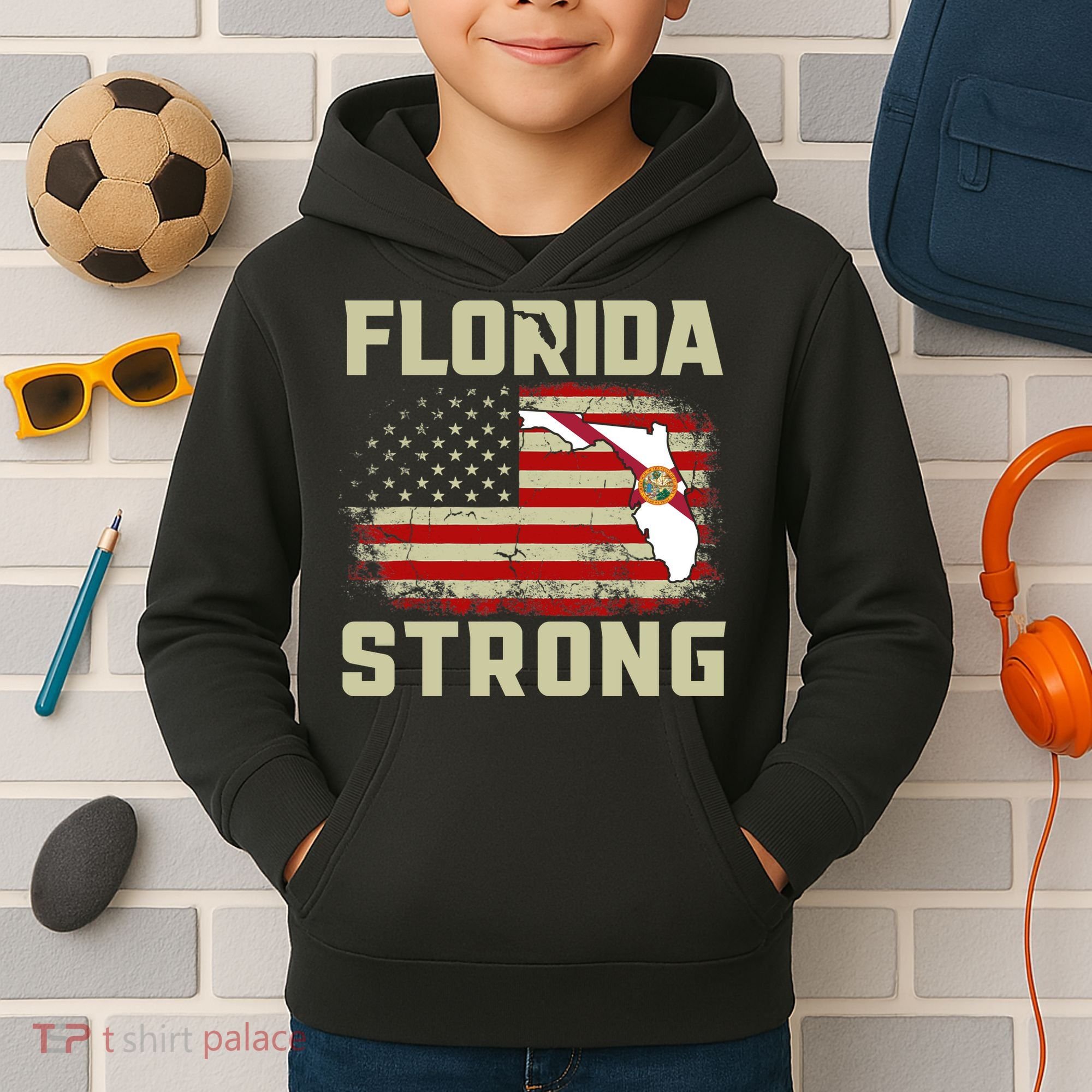 Florida Strong Hurricane Ian Support Florida Kids Hoodie