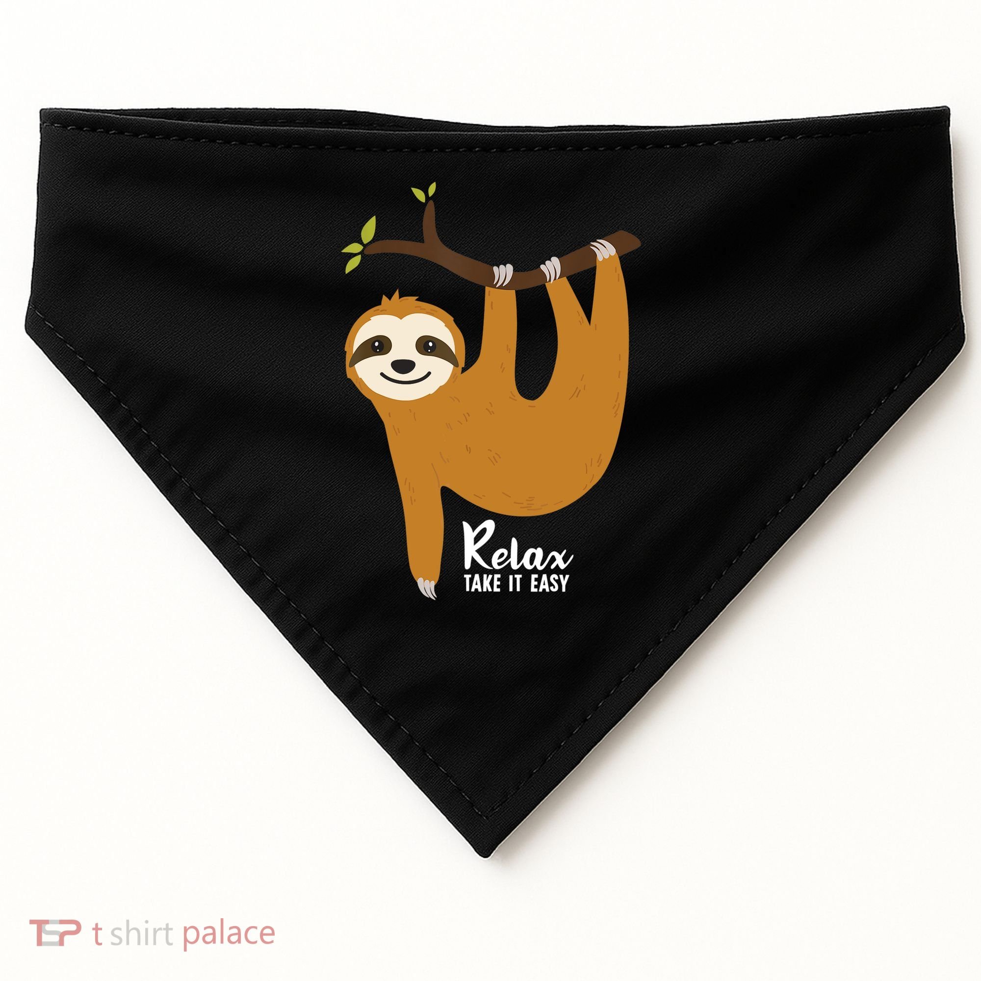 Funny Sloth Hanging On A Tree Gift Funny Sloth Lover Relax Take It Easy Gift USA-Made Doggie Bandana
