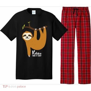 Funny Sloth Hanging On A Tree Gift Funny Sloth Lover Relax Take It Easy Gift Pajama Set