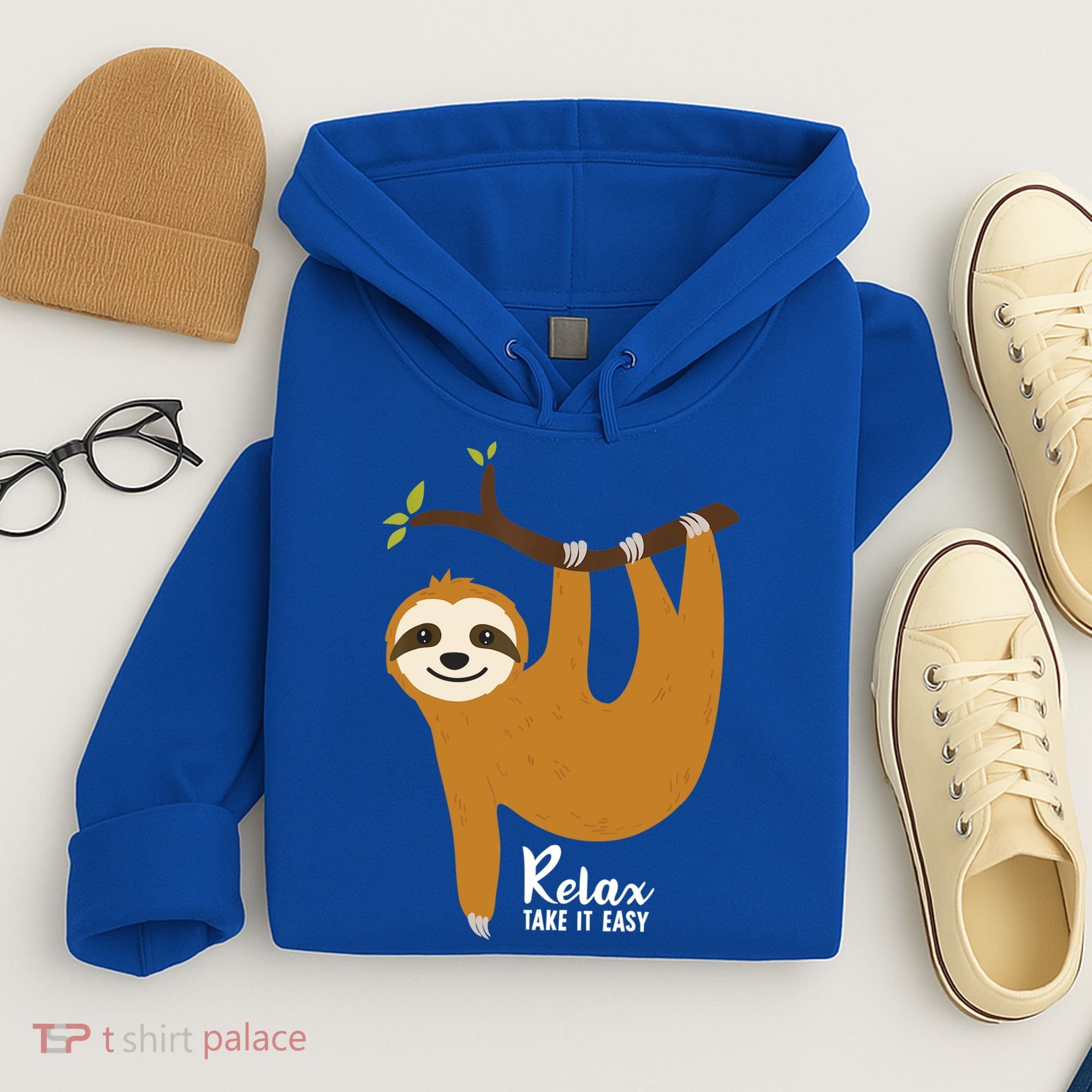 Funny Sloth Hanging On A Tree Gift Funny Sloth Lover Relax Take It Easy Gift Hoodie