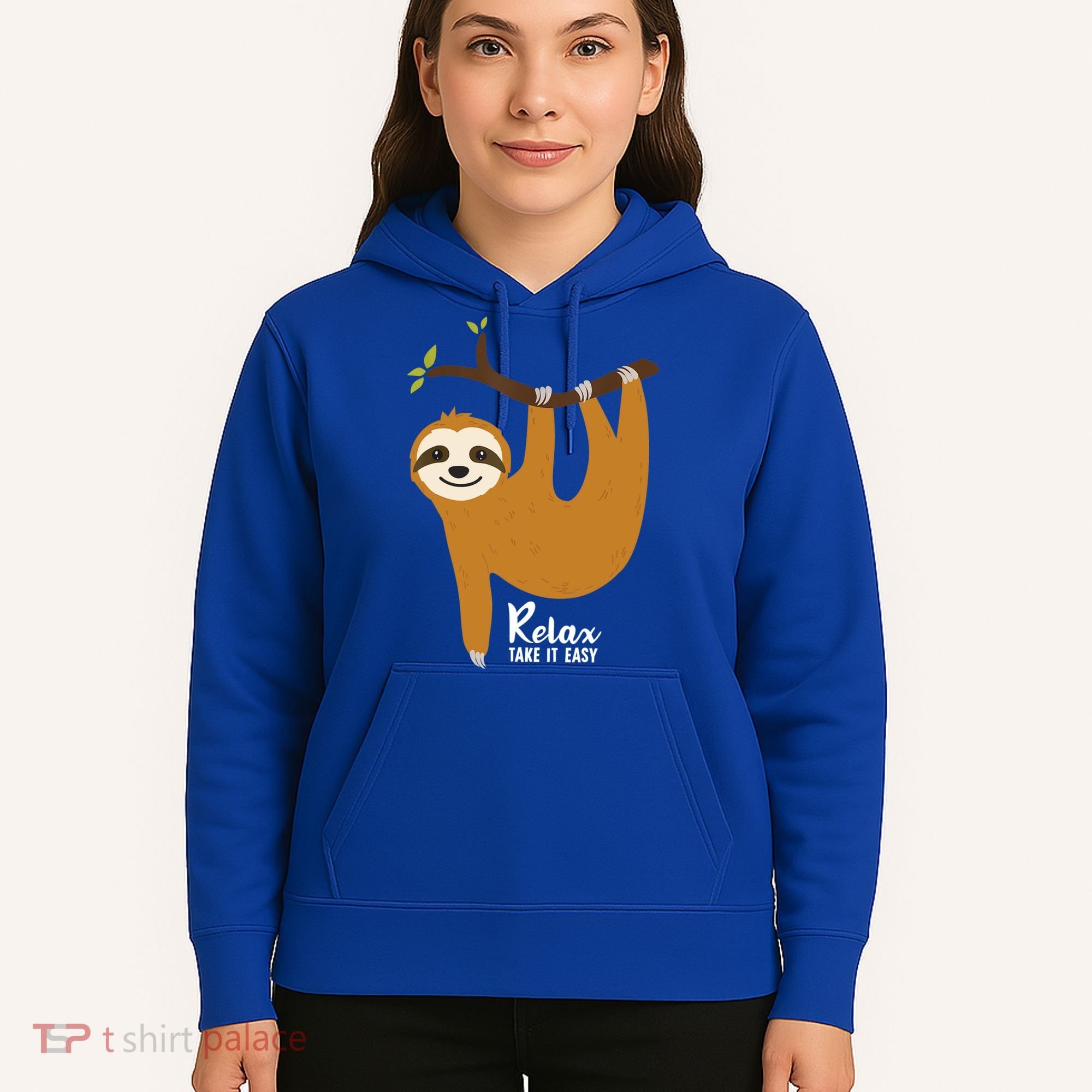 Funny Sloth Hanging On A Tree Gift Funny Sloth Lover Relax Take It Easy Gift Hoodie