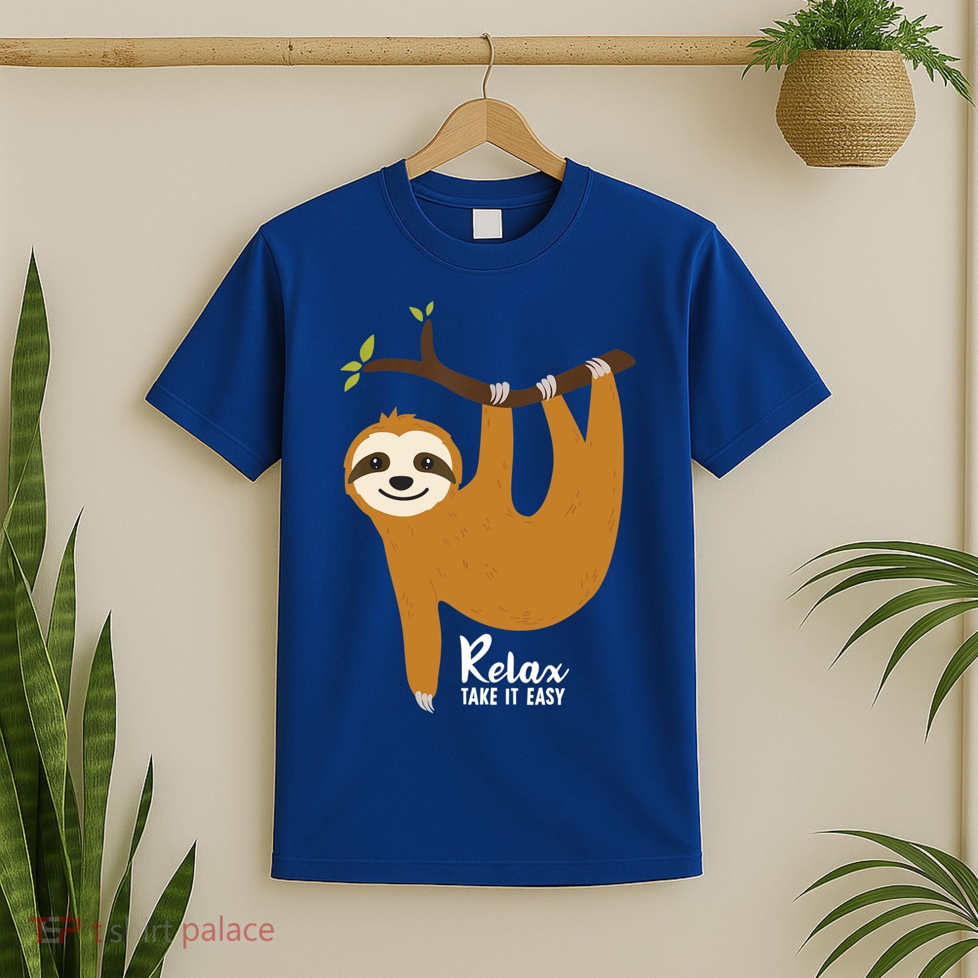 Funny Sloth Hanging On A Tree Gift Funny Sloth Lover Relax Take It Easy Gift T-Shirt