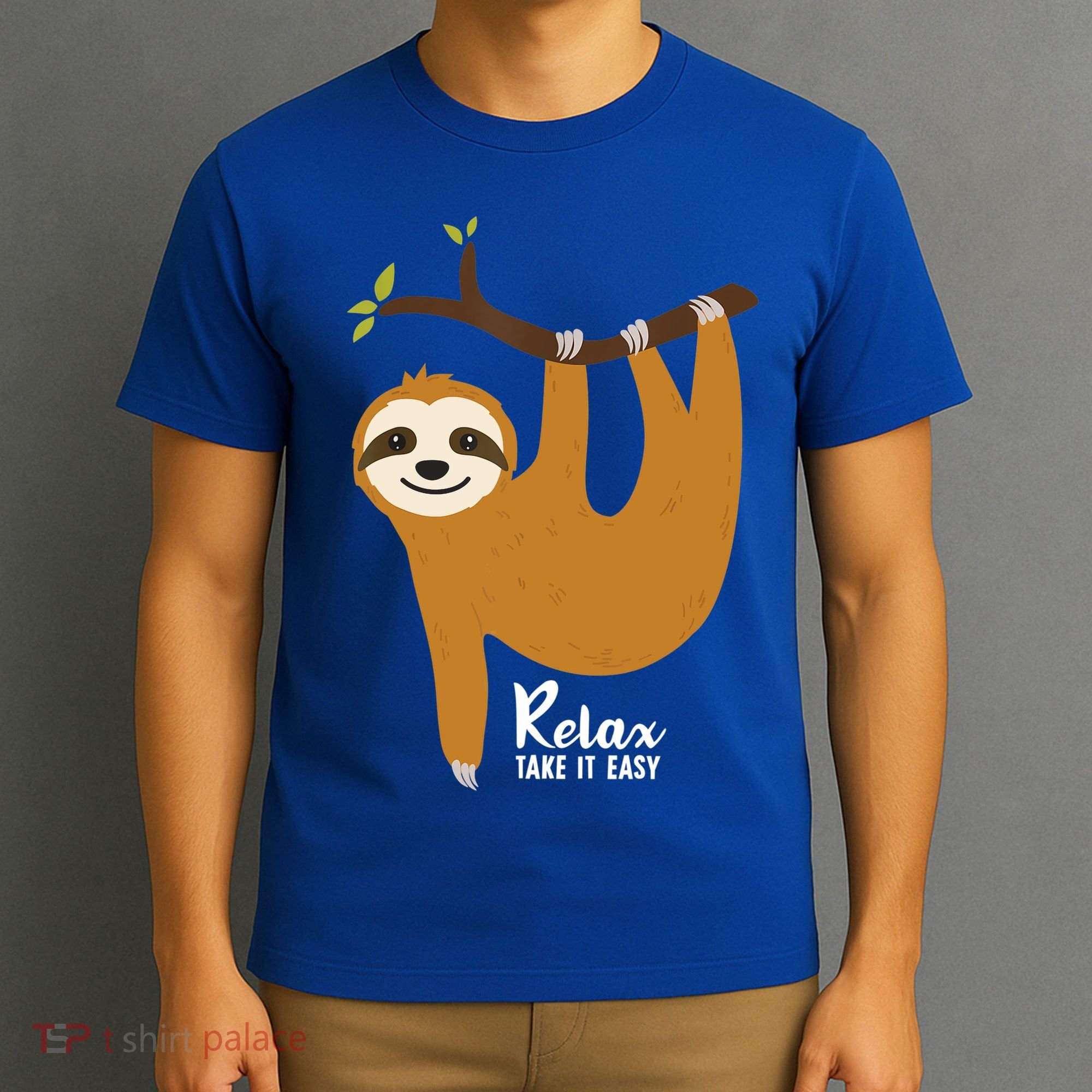 Funny Sloth Hanging On A Tree Gift Funny Sloth Lover Relax Take It Easy Gift T-Shirt